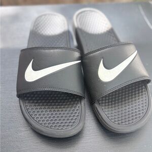 Nike Black and White Slide Sandals